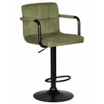 Стул барный DOBRIN KRUGER ARM BLACK, зеленый вельвет (LAR-E2041-7) | Интернет магазин мебели и декора LifeDekor