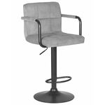 Стул барный DOBRIN KRUGER ARM BLACK, серый вельвет (LAR-E2041-25) | Интернет магазин мебели и декора LifeDekor