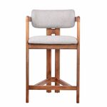 Стул полубарный Rich рогожка бежево-голубая с ножками цвета орех | Интернет магазин мебели и декора LifeDekor