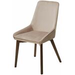 Стул CRISTIAN Future-009 латте, велюр / орех, ®DISAUR | Интернет магазин мебели и декора LifeDekor
