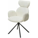 Стул VARDY 360 град.поворот. Белый букле XD841-01 / Серый, ®DISAUR | Интернет магазин мебели и декора LifeDekor