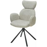 Стул VARDY 360 град.поворот. Brego-31 Бежевый, ткань/ 7525-01 Бежевый, велюр/Черный, ®DISAUR | Интернет магазин мебели и декора LifeDekor