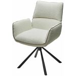 Стул VIRS 360 град. поворот. с возвратом, EDELWEISS#1 белый, букле/ JC531-7 беж/ Черный, ®DISAUR | Интернет магазин мебели и декора LifeDekor