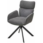 Стул TRIS 360 град. поворот с возвратом, Davis Nowo 92 серый, букле /Point 90 серый/ Черный, ®DISAUR | Интернет магазин мебели и декора LifeDekor