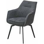 Стул RENLY 180 град. поворот. Brego-16 Темно-серый, ткань / Черный, ®DISAUR | Интернет магазин мебели и декора LifeDekor