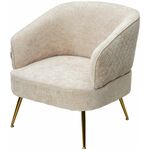 Кресло MUSSELS 3018-10 Бежевый, шенилл / золотой каркас, ®DISAUR | Интернет магазин мебели и декора LifeDekor