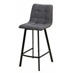 Полубарный стул CHILLI-QB SQUARE серый #27, велюр/ черный каркас (H=66cm) М-City | Интернет магазин мебели и декора LifeDekor