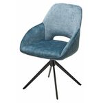Стул BERRIES 360 град. Синий Loris-37, велюр/ темно-синий 7525-56, велюр/ черный каркас, DISAUR | Интернет магазин мебели и декора LifeDekor