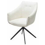 Стул CLOUDS 360 град. поворот. Белый Wales 101, букле/ черный каркас / Товарный знак DISAUR | Интернет магазин мебели и декора LifeDekor
