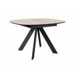 Стол DikLine BK100 Керамика Krater Perla (бежевый матовый)/подстолье черное/опоры черные | Интернет магазин мебели и декора LifeDekor