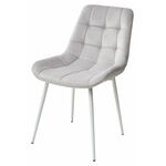 Стул ХОФМАН, цвет H-09 Светло-серый, велюр / белый каркас М-City | Интернет магазин мебели и декора LifeDekor