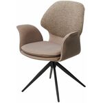 Стул LENNE 360 град. поворот., латте  MILAN-430, ткань/ MOHAIR-440, ткань/ Черный, ®DISAUR | Интернет магазин мебели и декора LifeDekor