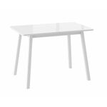 Cтол раздвижной со стеклом ТИРК RADIAL-94 (Белый/Белый) 94(126)х64 | Интернет магазин мебели и декора LifeDekor