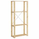 Стеллаж Хей с полками из реек (не окрашенный) 120х78х30 | Интернет магазин мебели и декора LifeDekor