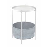 Стол журнальный "Берген" (рогожка 82/39, белый муар) | Интернет магазин мебели и декора LifeDekor