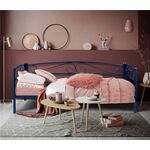 Кушетка Оптима Люкс (90х200/металлическое основание) Синий бархат | Интернет магазин мебели и декора LifeDekor