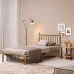 Кровать односпальная Арзу (90х200/металлическое основание с усилением) Бронзовый металлик | Интернет магазин мебели и декора LifeDekor