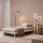 Кровать односпальная АРЗУ (90х200/металлическое основание с усилением) Белый | Интернет магазин мебели и декора LifeDekor