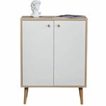 Комод Komo-3 (700х330х930 мм, ЛДСП Белый/Сонома 16мм, ножки береза) | Интернет магазин мебели и декора LifeDekor