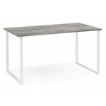 Стол деревянный Лиман 140 x 80 бетон светлый / белый матовый | Интернет магазин мебели и декора LifeDekor