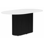 Стол деревянный Барон О 160 х 90 белая пленка шагрень / черные ноги | Интернет магазин мебели и декора LifeDekor