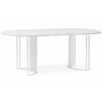 Стол деревянный Хьюго О 200 х 90 белая шагрень пленка / белые ноги | Интернет магазин мебели и декора LifeDekor