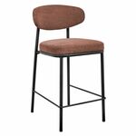 Стул полубарный Lucas 2 терракотовый шенилл с чёрными ножками | Интернет магазин мебели и декора LifeDekor