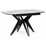 Стол стеклянный Риполь 140(180)х80 статуарио / черный | Интернет магазин мебели и декора LifeDekor