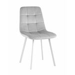 Стул Chilly велюр серебристый белые ножки | Интернет магазин мебели и декора LifeDekor