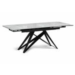 Стол стеклянный Блэкберн 140(200)х80 кристл белый мрамор / черный | Интернет магазин мебели и декора LifeDekor