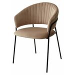 Стул ГЕММА, цвет H-65 Капучино, велюр / черный каркас М-City | Интернет магазин мебели и декора LifeDekor