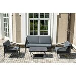 "Канны" лаунж-зона 4-местная плетеная из роупа (веревки), цвет темно-серый | Интернет магазин мебели и декора LifeDekor