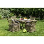 "Айриш" обеденная группа плетеная на 4 персоны, цвет соломенный | Интернет магазин мебели и декора LifeDekor