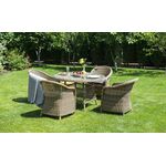 "Равенна" обеденная группа плетеная, цвет соломенный | Интернет магазин мебели и декора LifeDekor