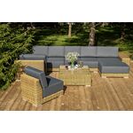 "Капри" трансформирующаяся лаунж-зона из искусственного ротанга, цвет соломенный | Интернет магазин мебели и декора LifeDekor