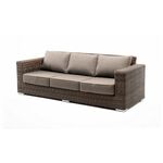 "Боно" диван из искусственного ротанга трехместный, цвет коричневый | Интернет магазин мебели и декора LifeDekor