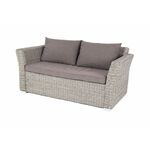 "Капучино" диван из искусственного ротанга (гиацинт) двухместный, цвет серый | Интернет магазин мебели и декора LifeDekor