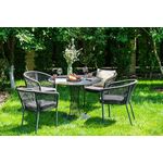 "Диего" обеденная группа на 4 персоны со стульями "Марсель", столешница "серый гранит" | Интернет магазин мебели и декора LifeDekor