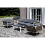 "Касабланка" лаунж-зона плетеная из роупа 5-местная, цвет бежевый | Интернет магазин мебели и декора LifeDekor