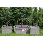 "Капучино Сингл" лаунж-зона из искусственного ротанга (гиацинт), цвет серый | Интернет магазин мебели и декора LifeDekor