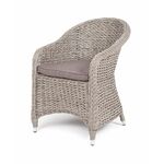 "Равенна" плетеное кресло из искусственного ротанга (гиацинт), цвет серый | Интернет магазин мебели и декора LifeDekor