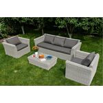 "Капучино" лаунж-зона из искусственного ротанга, цвет бежевый | Интернет магазин мебели и декора LifeDekor