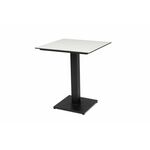 "Каффе" интерьерный стол из HPL квадратный 75х75см, цвет молочный, подстолье черное чугун | Интернет магазин мебели и декора LifeDekor