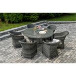 "Эспрессо–150 R" обеденная группа плетеная, цвет графит | Интернет магазин мебели и декора LifeDekor