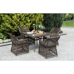 "Айриш" обеденная группа плетеная на 4 персоны, цвет коричневый | Интернет магазин мебели и декора LifeDekor