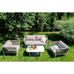 "Касабланка" лаунж-зона плетеная из роупа 4-местная, цвет серо-коричневый | Интернет магазин мебели и декора LifeDekor