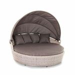 "Стильяно" плетеная кровать круглая, цвет бежевый | Интернет магазин мебели и декора LifeDekor