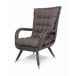 "Толедо" кресло плетеное с подушками, цвет графит | Интернет магазин мебели и декора LifeDekor