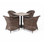 "Каффе" обеденная группа на 4 персоны, стулья коричневые | Интернет магазин мебели и декора LifeDekor