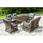 "Цесена" обеденная группа плетеная из искусственного ротанга, цвет коричневый | Интернет магазин мебели и декора LifeDekor